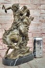 Native American Indian Art Chief Horse Warrior Bronze Marble Statue Sculpture Nr