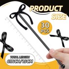 30 Pcs 6 Inch Bow Drink Stirrers Stir Sticks Plastic Swizzle Black Reusable