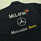 Mercedes Benz Mclaren Polo Shirt Formula 1 Racing Vintage Embroidered Jersey Xl