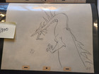 Maleficent Dragon Sleeping Beauty Original Production Art Animation Drawing 1959