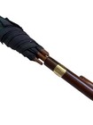 Vintage Polo Ralph Lauren Umbrella Wood Hook Handle Tartan Green blue Plaid 34 