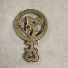 Ornate Brass   Cast Iron Trivets With A Bird Motif  Gold black Lot Of 2