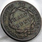 1826 Classic Head Half Cent C-1   13 Stars Great Original Condition  90-6
