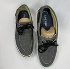Sperry Top Sider Mens Shoes Size 10 Gray Canvas Boat Shoes Casual Memory Foam