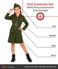 Kids Ww2 Army Girl Costume Kids 1940s Soldier Military Uniform Dress Halloween