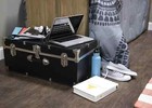 S    ward 30  Dorm Trunk Footlocker Lockable Black Storage Chest Ship From Usa
