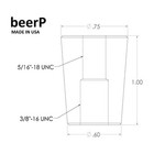 5 Pack Gold Beer Tap Handle Ferrule 3 8 -16 With 5 16 x1 5  Hanger Bolt