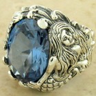 Mermaid Ring 925 Sterling Silver Victorian Style Simulated Aquamarine       912x