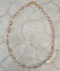 Handmade Glass Beaded  Necklace bracelet earrings Set  Champagne Color 