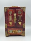 Very Fine Antique 20th C  Chinese Rose Wood Ornate Brass Jade Inlaid Jewelry Box