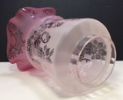 Antique Victorian Frosted Cranberry Glass Electric Shade Poppy Seed Pods