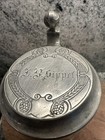 Glass German Beer Stein With Engraved Name Pewter Lid Collectible Early 1900