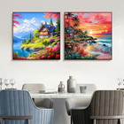 Hlison 2 Pack Paint By Numbers Kit For Adults Framed  Landscape Easy Paint By Nu
