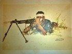 Vietnam Liberation War Art - Nurse Khuong Fires A Machine Gun - 1965 - Binh Gia
