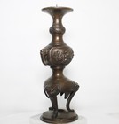 Nice Chinese Fengshui  9  Bronze  Magpie Bird Candle Holder Candlestick