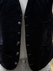 Victorian Inky Black Silk Velvet Mens Vest Buckle Cincher Back
