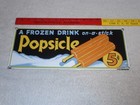 Vintage Popsicle A Frozen Drink On A Stick 5c Porcelain Soda Gasoline   Oil Sign