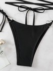 Women s 2 Piece Strappy Bikini Set Heart Ring Linked Halter String Swimsuit