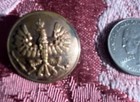 Prussian Uniform Collar Disk Insignia Button 25mm Back Marked    extra Fein   