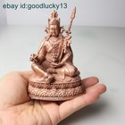 10cm Exquisite Red Copper Carve Padmasambhava Buddha Statue Tibet Guru Rinpoche