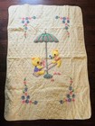 Vintage Circus Crib Quilt Blanket Applique Embroidered 3d Bears 1970 s Vtg New