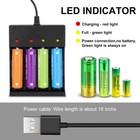 Universal Usb Battery Charger 4 Slot For 3 7v Rechargeable Li-on Batteries 26650