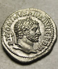 Rare Original Ancient Roman Silver Coin Denarius Caracalla 215ad Sol Globe