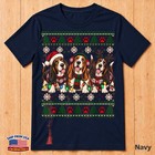 Ugly Christmas Sweater Basset Hound Design For Dog Lovers Holiday T-shirt M0