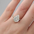 3 20 Ct Pear Cut White Moissanite Engagement Wedding Ring 14k Yellow Gold Finish
