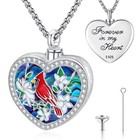 Cremation Jewelry Necklace For Ashes  925 Sterling Silver Heart Urn Pendant  Mem
