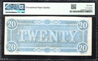 T-67 1864  20 Confederate Currency Pmg 58 Epq Civil War Note 65752-11