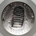 2019-p 5 Oz Apollo 11 Silver  1 - Ngc Pf 70 Ucam  Moon Mission Releases 50th