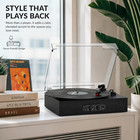 Vinyl Record Player With Speakers  Bluetooth In  Vintage 3-speed Turntable