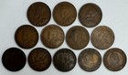 Canada Large Cent Lot Of 12 1909-1920 Edward Vii George V Antique Canadian Coins