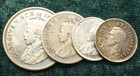 4 South Africa 80  Silver Coins  1934 Shilling   6-pence  1936   1942 3-pence