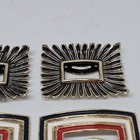 2 Pairs Of Vintage Gold Tone Enamel Metal Shoe Clips Buckles Red Blue White