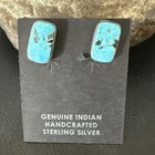 Blue Kingman Turquoise Navajo Sterling Silver Post Stud Earrings 20152
