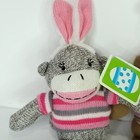Easter Camo Sock Monkey Lot Of 2 Dan Dee Plush Pink Brown Striped Stuffed Animal