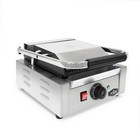 Kws Pm-16 Electric Commercial 1600w Panini Grill With Grooved Plate 9 25  X 8 8 