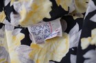 Clovis Ruffin Saks Fifth Avenue 1980s Linen Yellow Floral Midi Helther Dress M