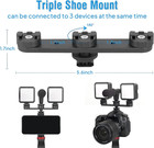 Triple Cold Shoe Extension Mount Hot Shoe Base Adapter Extension Bar Bracket Wit