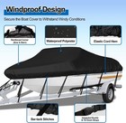 Trailerable Boat Cover- 23 -24  Heavy Duty Waterproof Tarp Covers With Storage  
