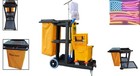 Janitorial Cart  330 Lbs Capacity     3-shelf Commercial Housekeeping Cleaning    
