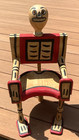 Vtg Day Of The Dead Wood Chair Hand Painted Mexican Folk Art 20  Tall