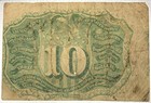 1863 Second Issue 10 Cent Fractional Currency Us Note - C033