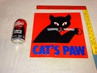 Vintage Cat s Paw Kitty               rubber Heels And Shoes 12  Embossed Metal Gas Sign