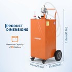 35 Gallon Gas Caddy  portable Fuel Diesel Oil Transfer Tank With 4 Wheels   Pump