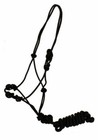 New 4 Knot Knotted Cowboy Training Bitless Rope Halter W 10  Removable Lead 4326