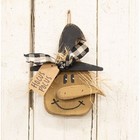New Primitive Witch Head Hanger Wood Layered Distressed Rustic 10 5 hx8 w Usa