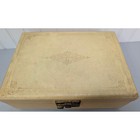 Vintage Musical Jewelry Box Yellow Green Velvet Lining 2 Tier Tested Works 10x7